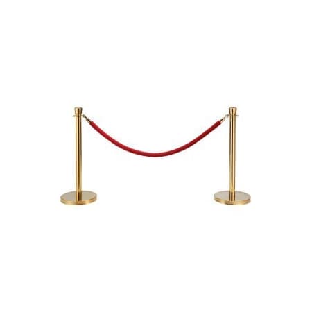 Global Industrial„¢ Red Velour Rope 59 With Ends For Portable Gold Post